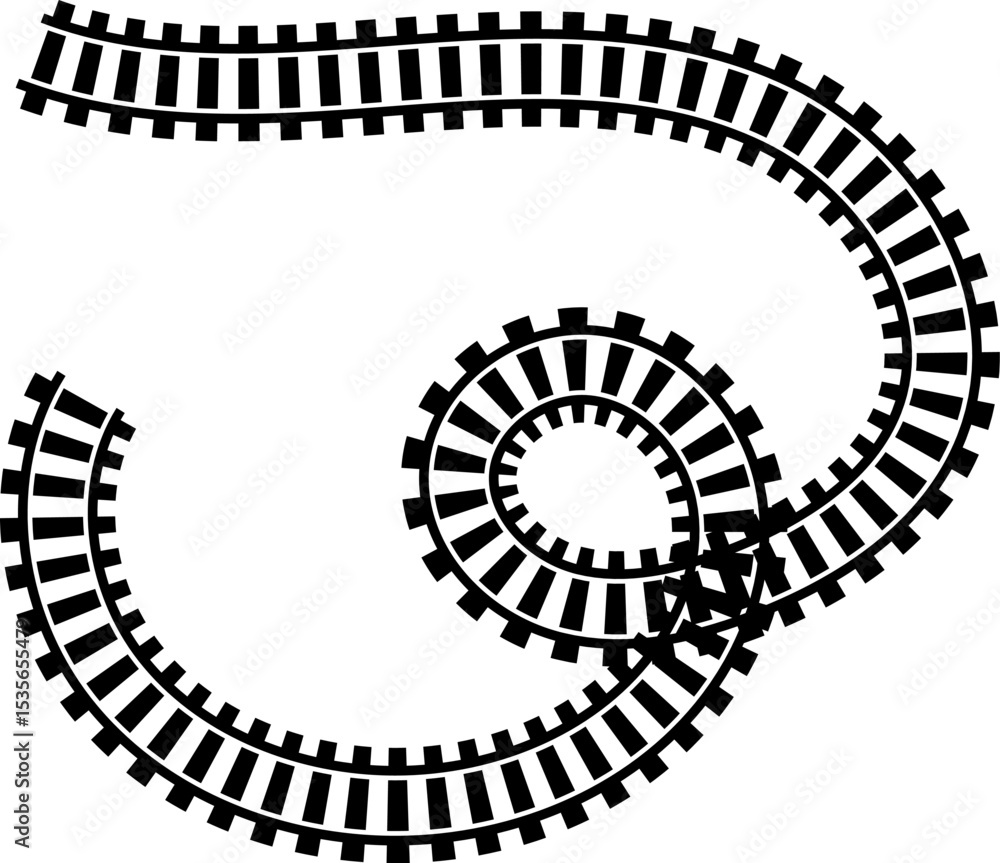 Poster railway train track vector route. rail line, subway map, and railroad elements for game ui and graph