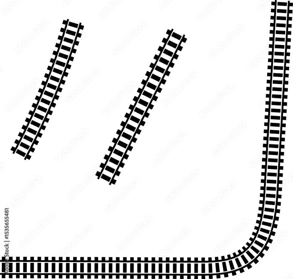 Poster railway train track vector route. rail line, subway map, and railroad elements for game ui and graph