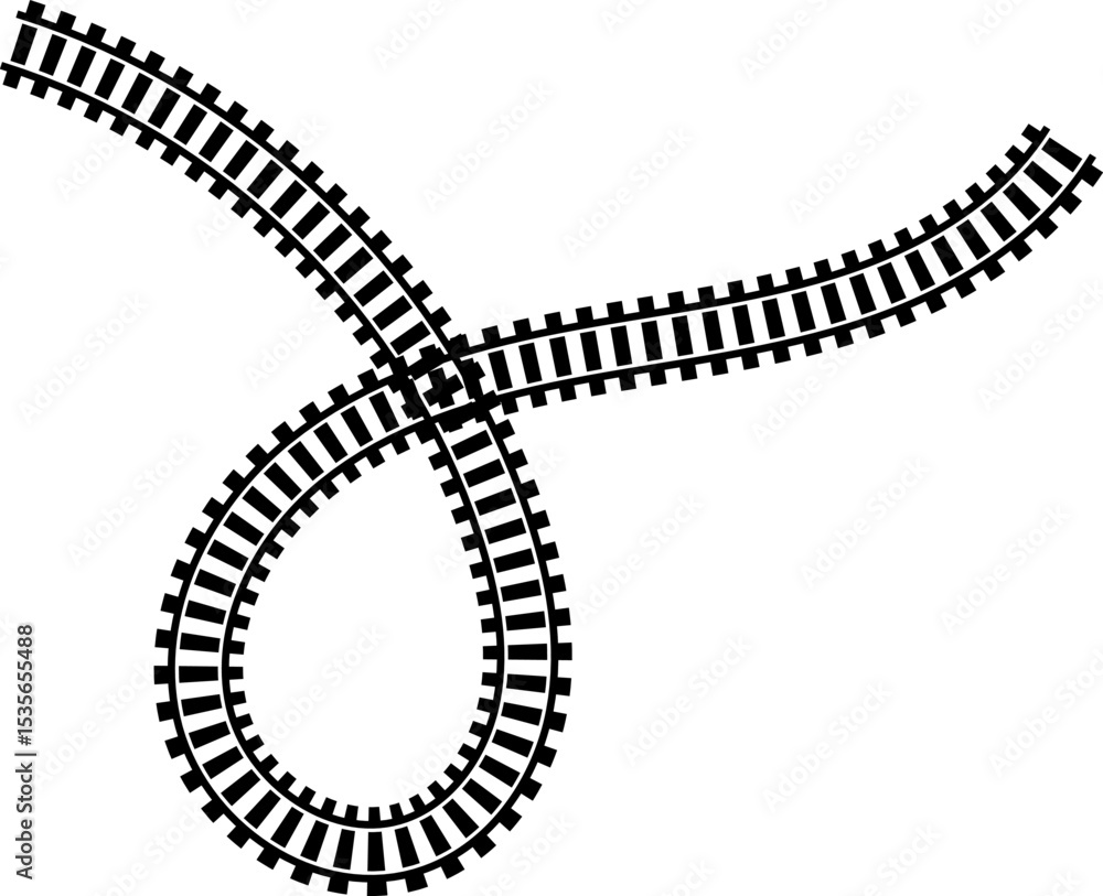 Poster railway train track vector route. rail line, subway map, and railroad elements for game ui and graph
