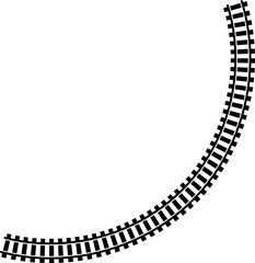 Railway train track vector route. Rail line, subway map, and railroad elements for game UI and graphic design icon set easy to edit. Rail pattern round circular curve railroad path icon
