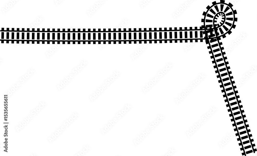 Poster railway train track vector route. rail line, subway map, and railroad elements for game ui and graph