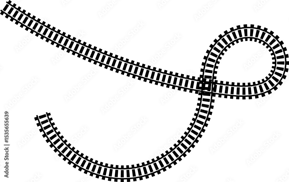 Poster railway train track vector route. rail line, subway map, and railroad elements for game ui and graph