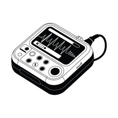 Fototapeta premium Portable Heart Rate Monitor Medical Device Illustration