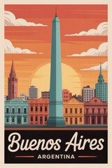 Obraz premium Retro Buenos Aires Travel Poster