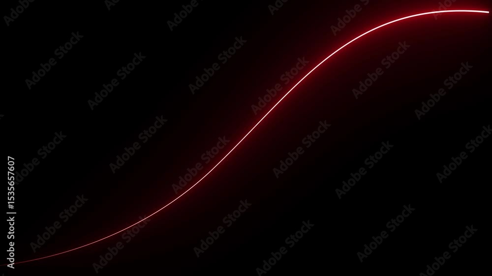 Aufkleber glowing neon lines streaming across line animation with black background.neon light line technology 