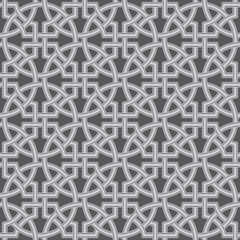 Vector geometrical gray, black and white seamless pattern 