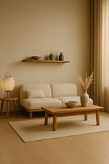 Living room with sofa in Japanese style