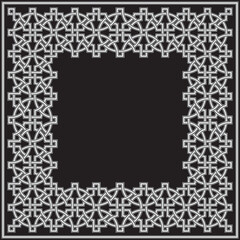 Obraz premium Vector gray, black and white Scarf pattern from interlacing geometrical shapes 
