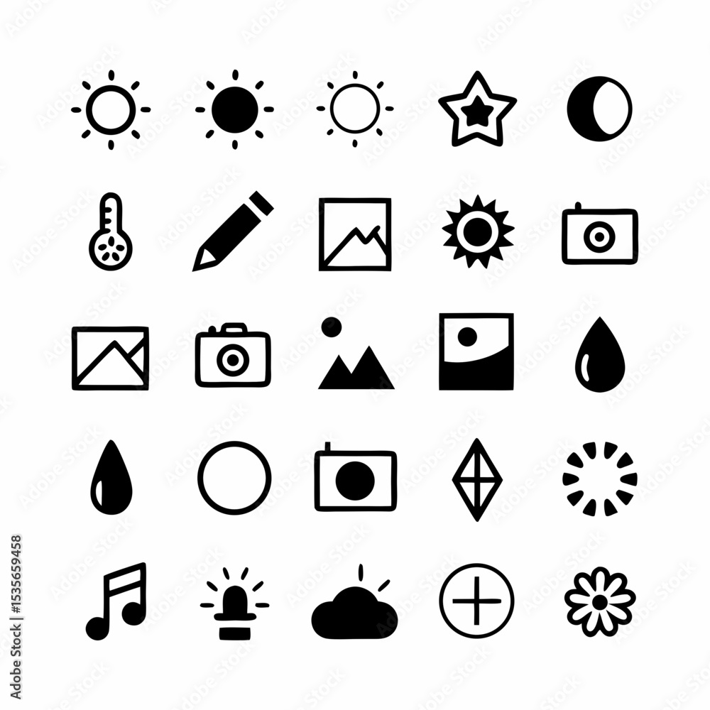 Poster design a pair of clean, minimalist ui icons representing light and dark modes, suitable for app inte