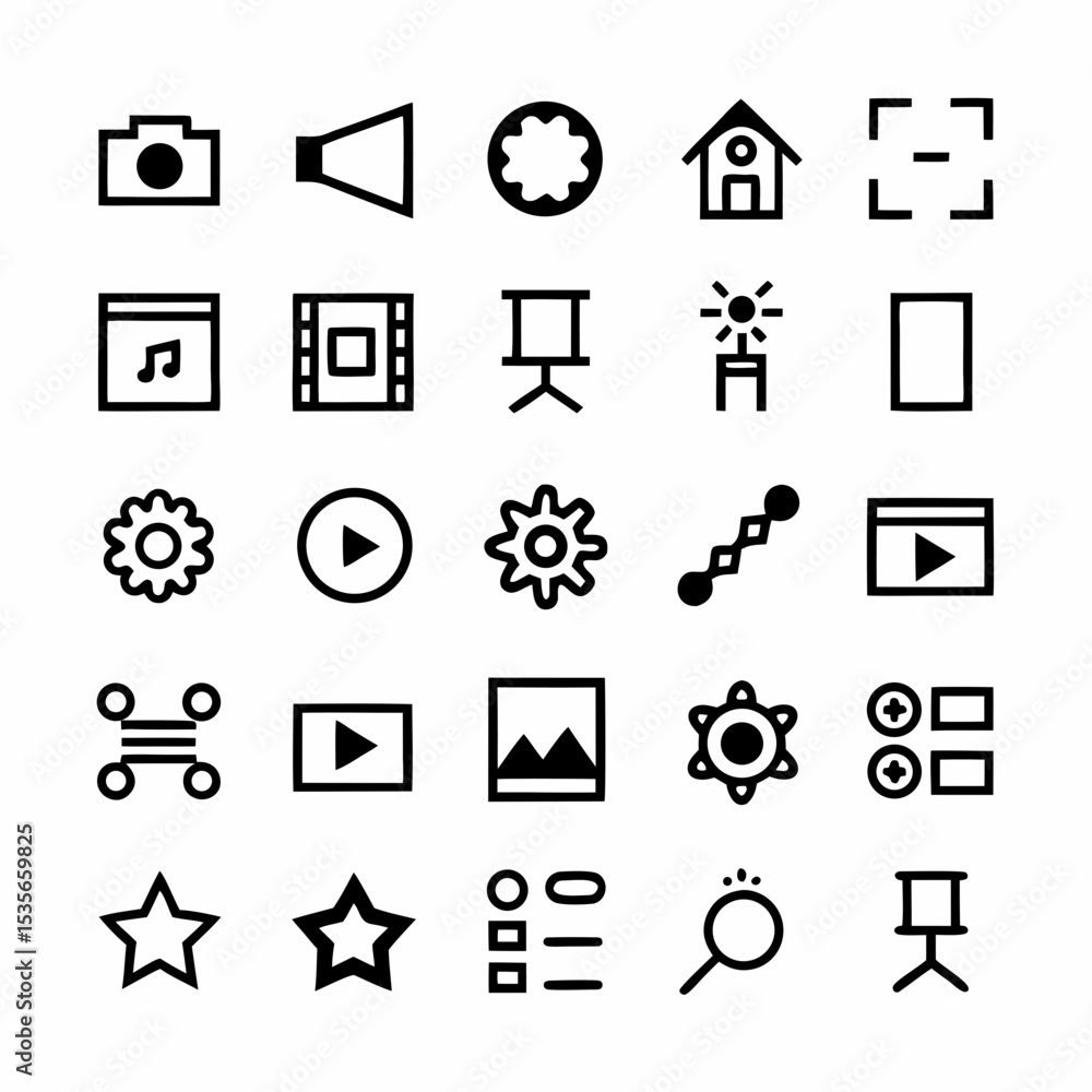 Poster create vibrant neon line art ui icons; sleek, minimal design; various shapes & functions. high resol