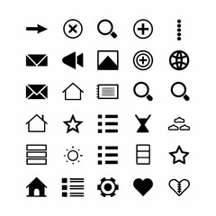 Design a set of sleek, minimalist web navigation icons home, search, profile, settings, notification.  Include clean lines and subtle gradients.
