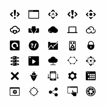 Create a set of minimalist, icon-style logos for popular programming languages Python, Java, JavaScript, C++, C, Swift, Go, Kotlin, PHP, Ruby.  High resolution, vibrant colors.