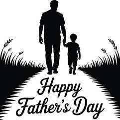 Father's day silhouette vector template