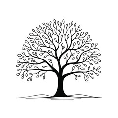 Fototapeta premium Elegant Line Art Tree Illustration