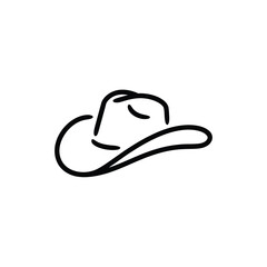 Cowboy Hat Illustration Line Art Design