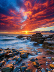 Obraz premium sunset on the beach