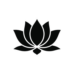 Elegant Lotus Flower Illustration Black and White Design