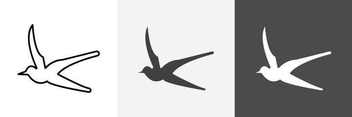 Barn swallow icon set vector art