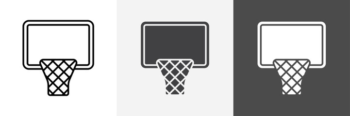 Basketball Hoop icon set vector art