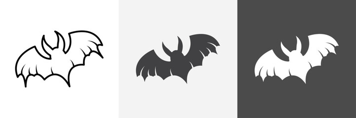 bat wing icon set vector art