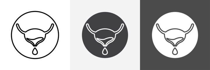 Bladder flush icon set vector art