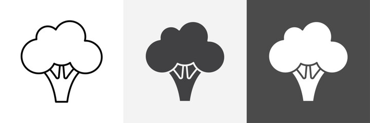 Broccoli icon set vector art