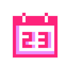 Fototapeta premium Pink calendar pixel icon