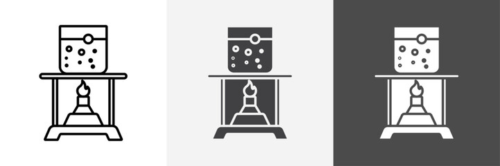 burner boiling chemical icon set vector art