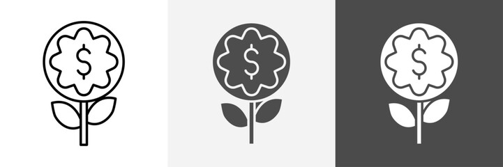 Business Investments growth Icon set vector art