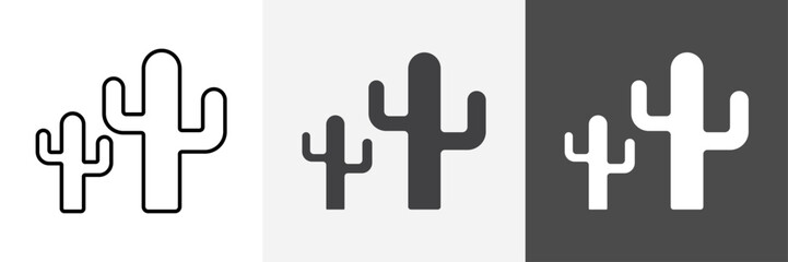Cactus icon set vector art