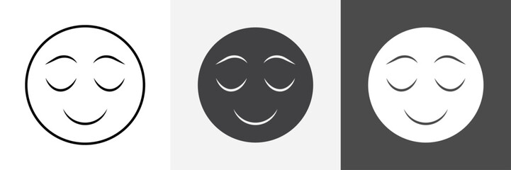 Calm Emoji icon set vector art