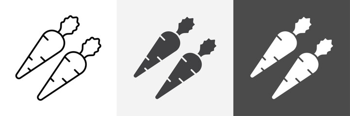 Carrot icon set vector art