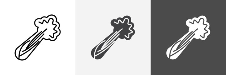 Celery icon set vector art