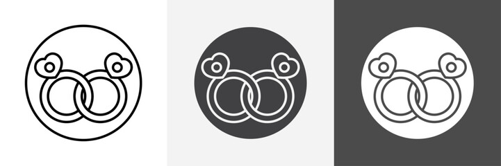 Couple Ring icon set vector art