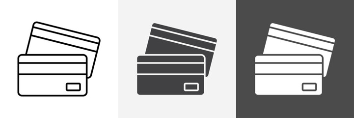 Credit card icon set vector art