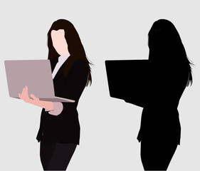 two business women with laptop