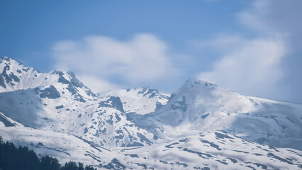 snow covered mountains