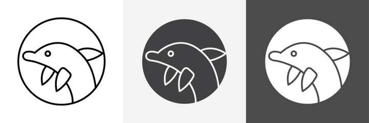 Dolphin icon set vector art