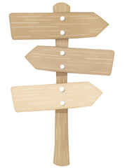 Wooden Arrow Signpost Illustration on a White Background