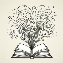 Swirly Design on Open Book
