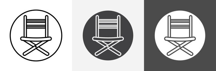folding chair icon set vector art