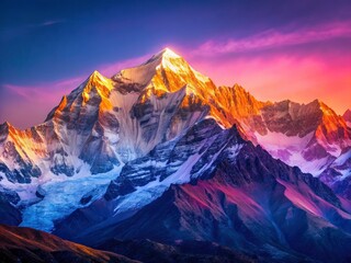 Annapurna Circuit Trek: Majestic Snowy Himalayan Peaks, Nepal - Cloudless Day Photography