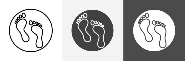 Footprints icon set vector art