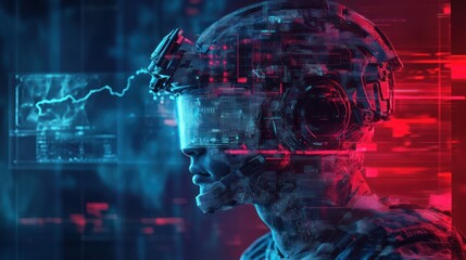 Futuristic soldier with HUD