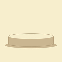 Minimalist Beige Product Display Podium Stage Platform Stand for Presentation or Mockup Isolated on a Light Background Simple and Clean