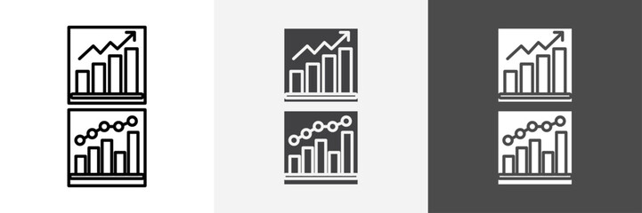 graph chart icon set vector art