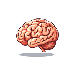 Human brain logo icon flat vector design