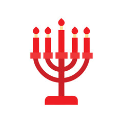 A red color Hanukkah lamp vector illustration