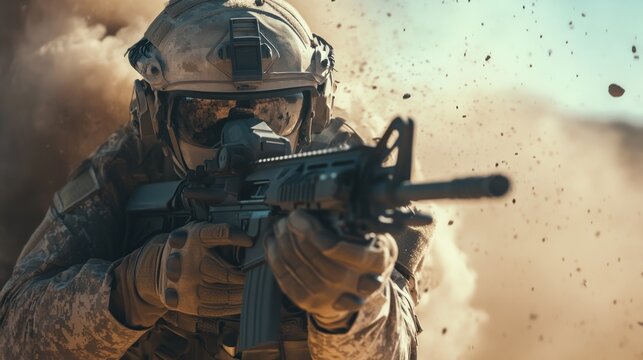 Soldier aiming rifle (1)