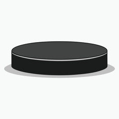 Isolated Black Hockey Puck on White Background a Piece of Sports Equipment Used in Ice Hockey Games and Training Sessions Flat Vector Illustration